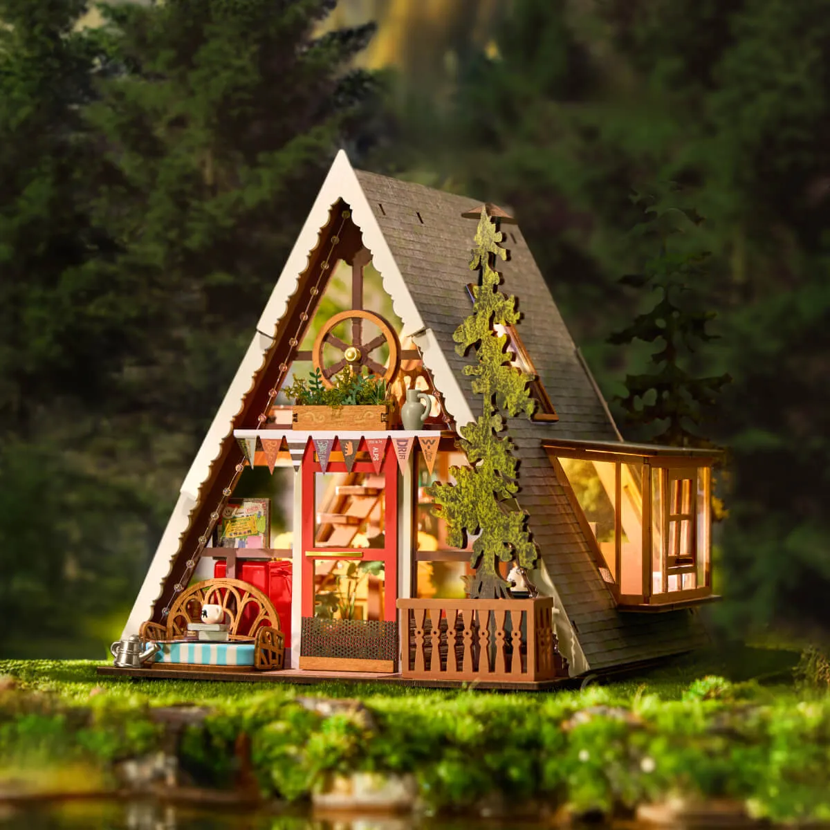 Rolife DIY Miniatuurhuis A-frame Boshut DG181 - Afbeelding 2