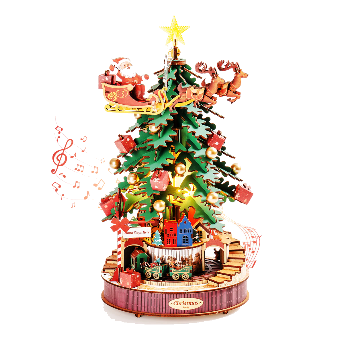 Rolife 3D Houten Puzzel Christmas Melody Tree – AMS01