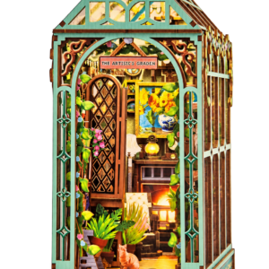 Inspirebox Sunroom book nook BE013166 met groene serre, planten en kat