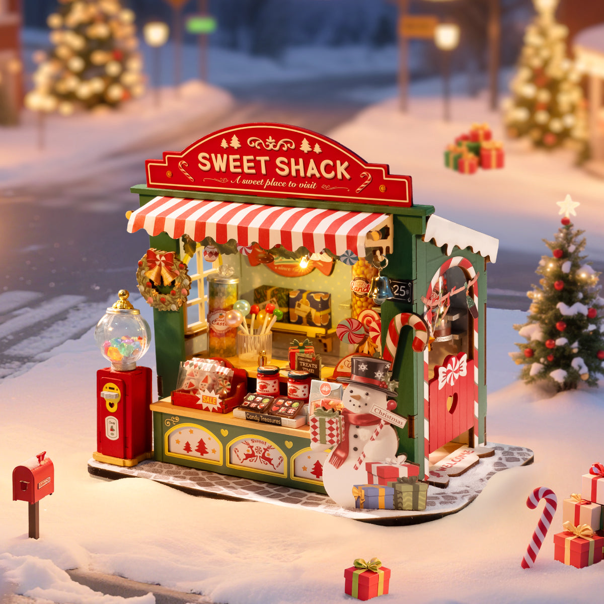 Rolife DIY Miniatuurhuis Kerstsnoepkraam DS043 - Afbeelding 2