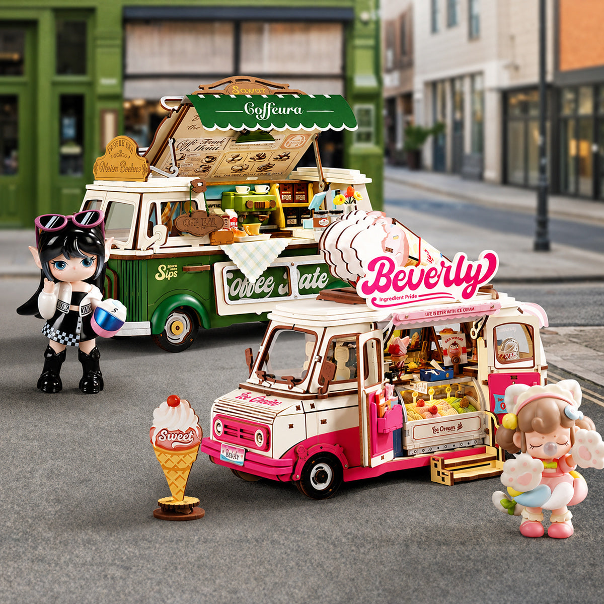 Rolife 3D Houten Puzzel Leo's Koffietruck – TGS07 - Afbeelding 5
