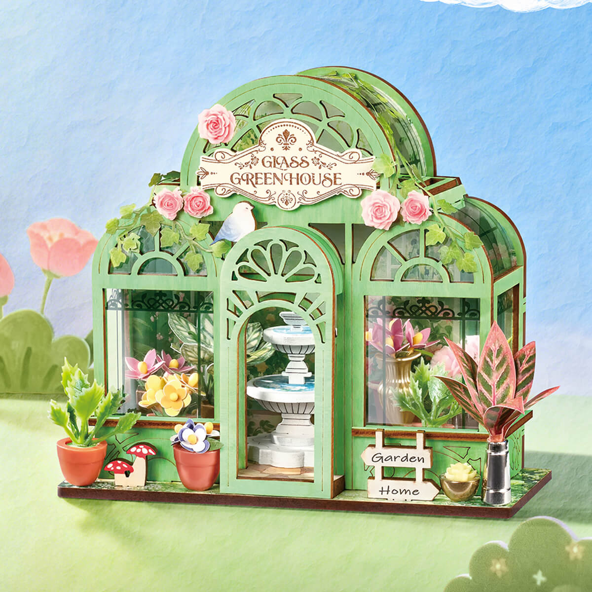 Rolife DIY Miniatuurhuis Groene Fonteintuin DS049 - Afbeelding 2