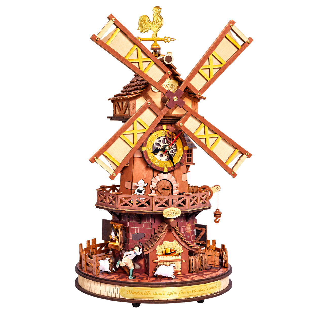 ROKR Harvest Windmill Table Clock LCA01