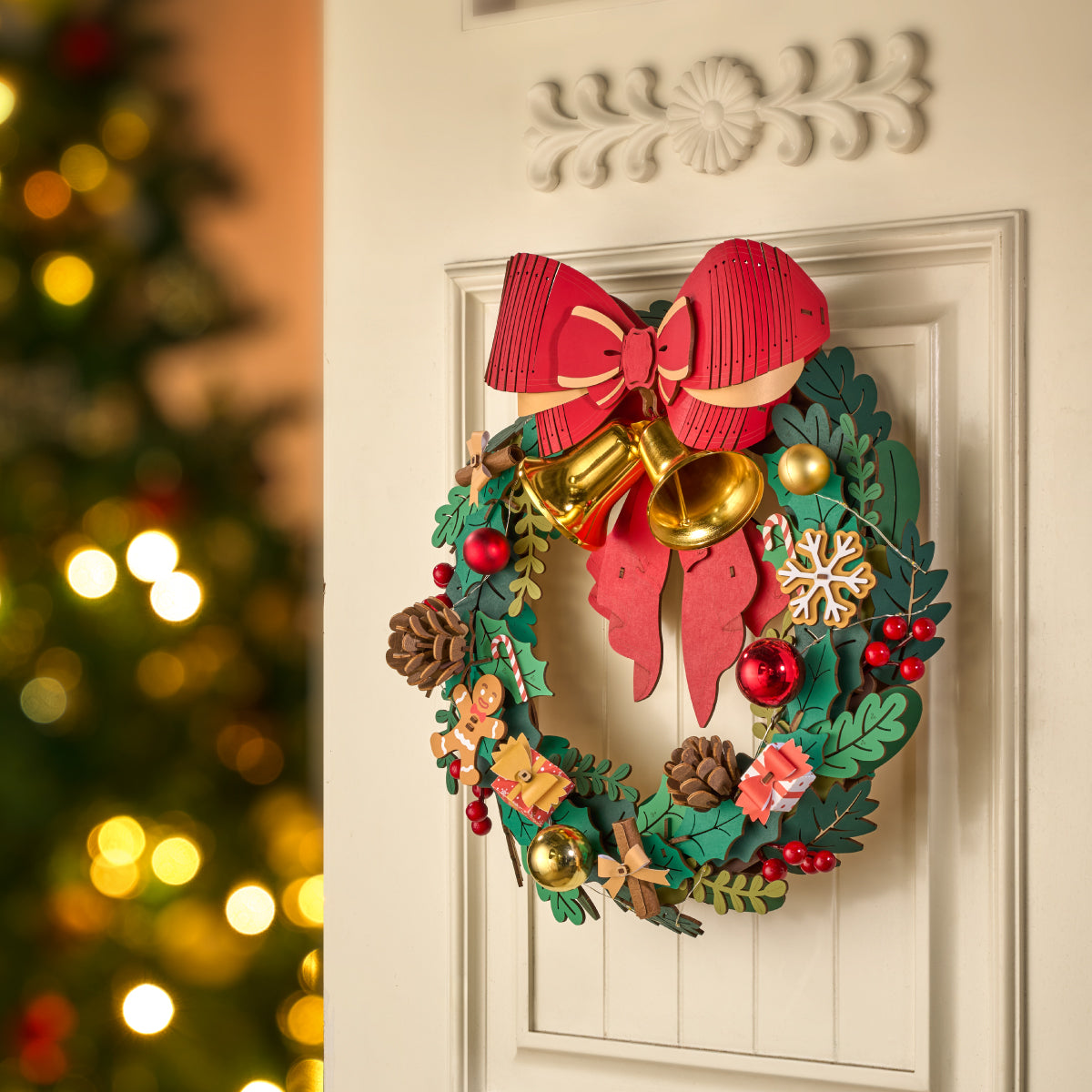 Rolife 3D Houten Puzzel Christmas Wreath – TGL04 - Afbeelding 4