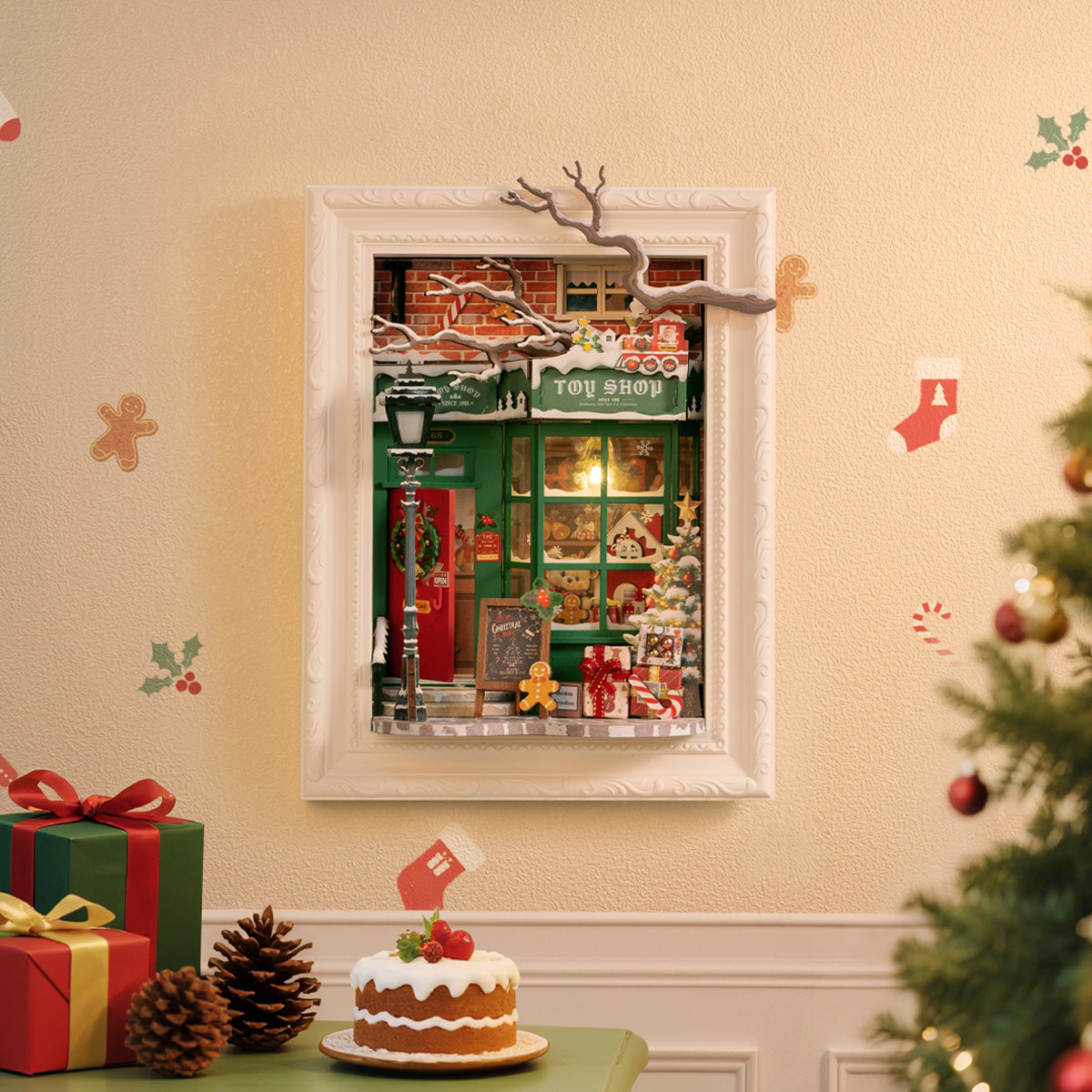 Rolife 3D Houten Puzzel Speelgoedwinkel van de Kerstman DP006 - Afbeelding 2