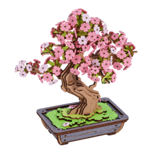 Rolife Sakura Bonsai TG415 houten bonsai met roze en witte bloesems
