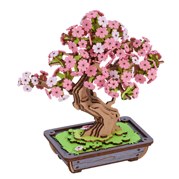 Rolife Sakura Bonsai TG415 houten bonsai met roze en witte bloesems
