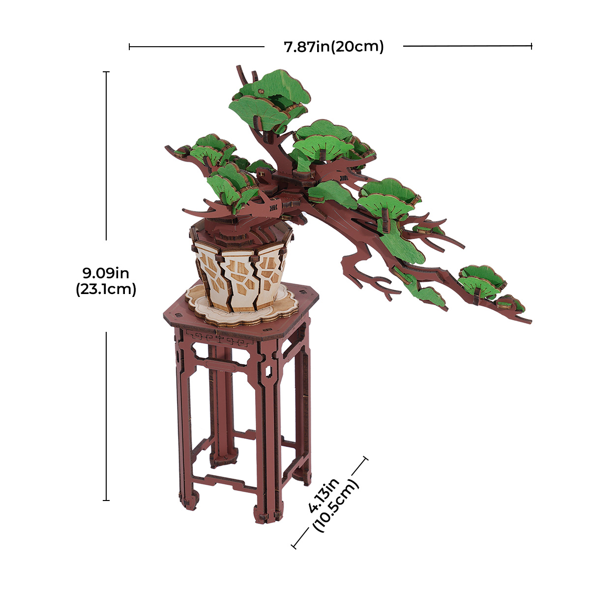 Rolife 3D Houten Puzzel Evergreen Pine Bonsai – TG510 - Afbeelding 6