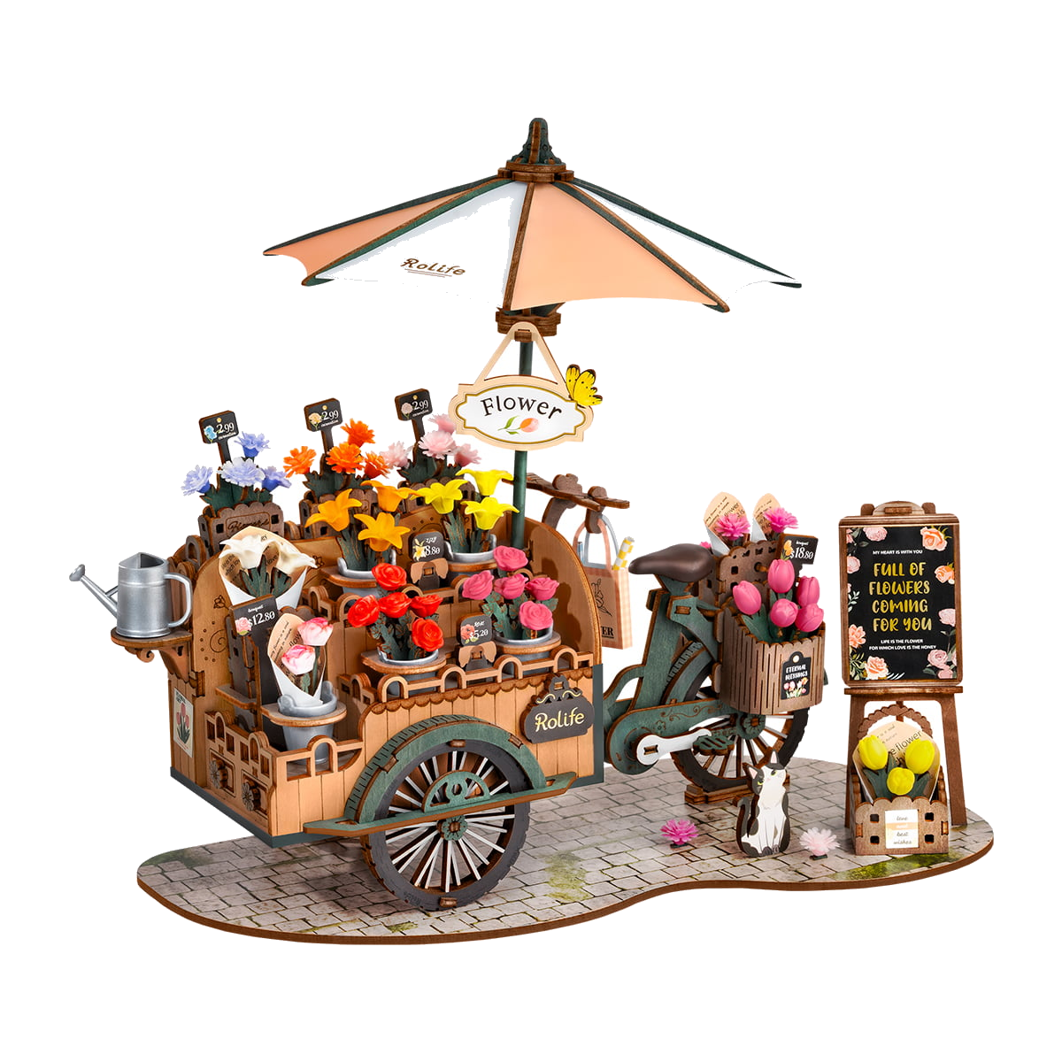 Rolife 3D Houten Puzzel Blossom Cart – TGS03