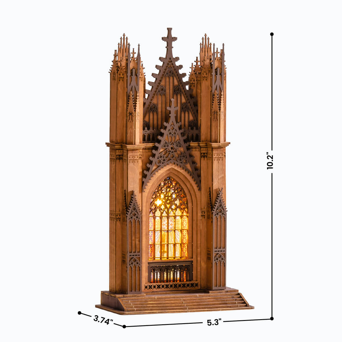 Rolife 3D Houten Puzzel Twin-Tower Cathedral – TGA01 - Afbeelding 5