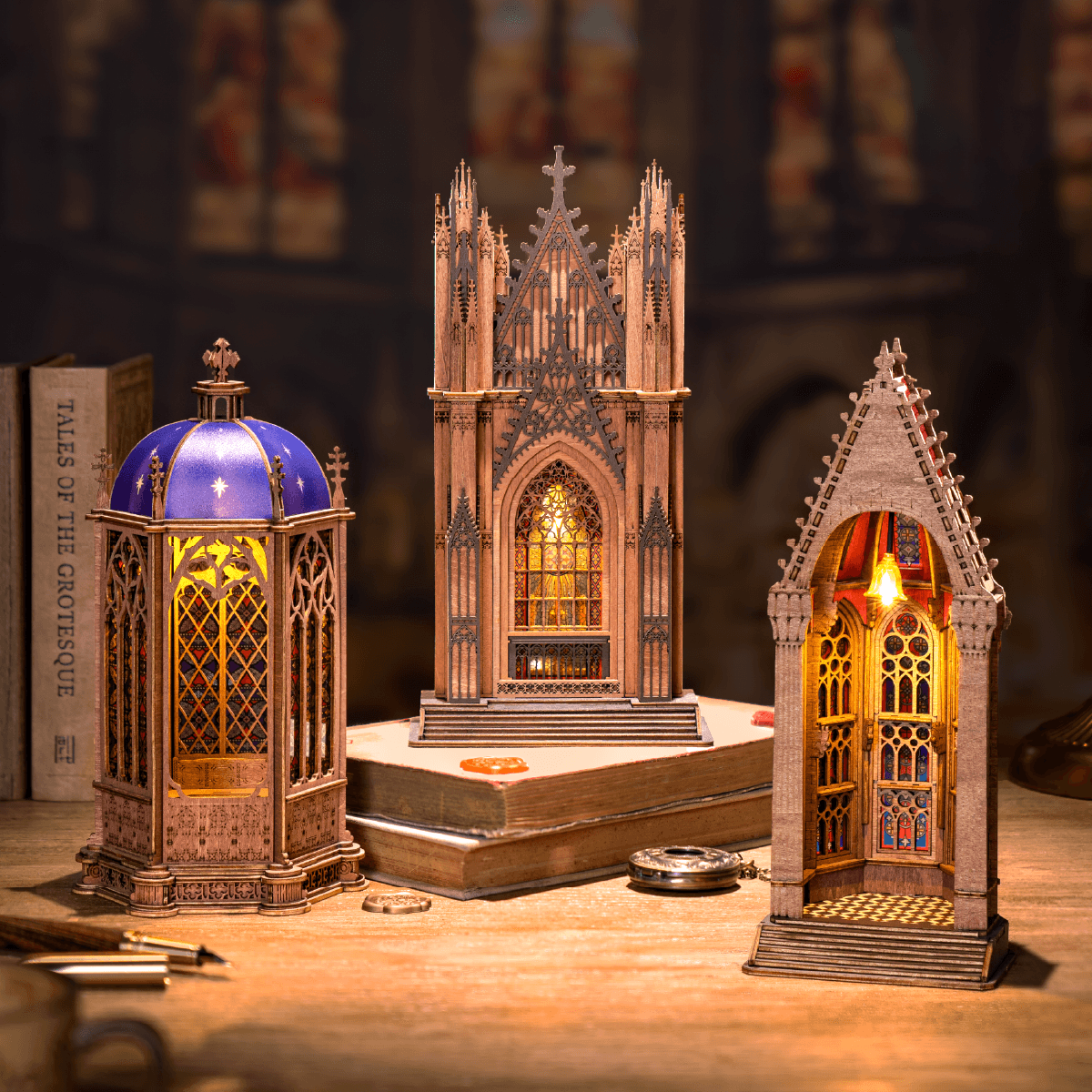 Rolife 3D Houten Puzzel Twin-Tower Cathedral – TGA01 - Afbeelding 3