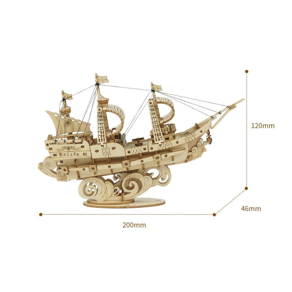 Rolife 3D Houten Puzzel Zeilschip – TG305 - Afbeelding 2