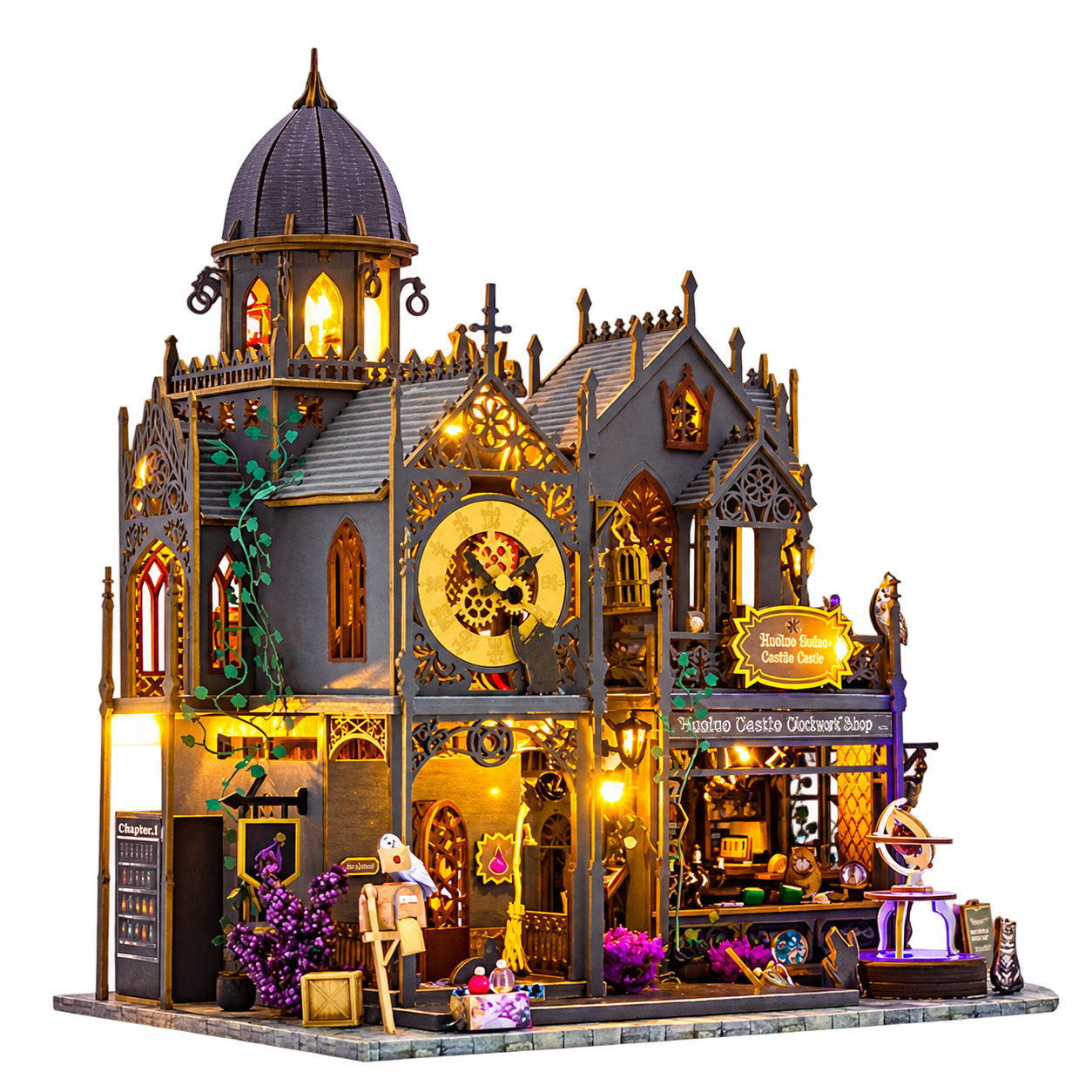 Hongda Huoluo Castle L2401 miniatuurkasteel met warme ledverlichting