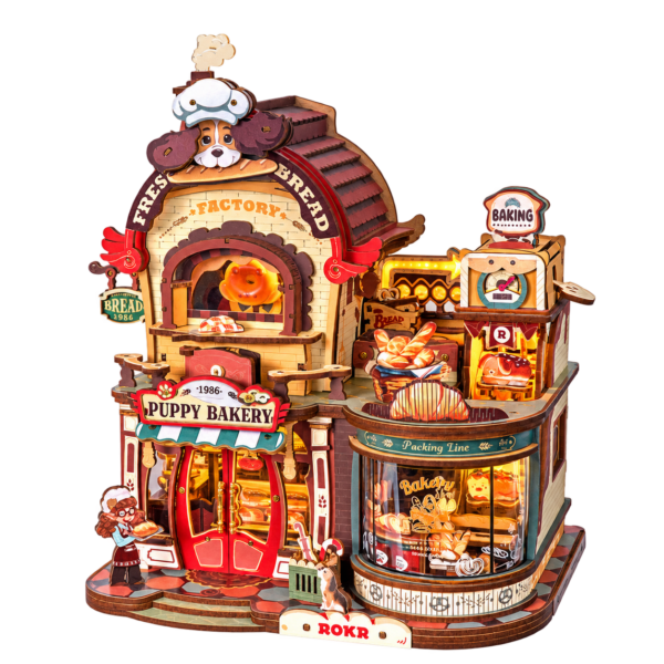 ROKR Dream Bread Factory EAB03 – mechanische miniatuurbakkerij met verlichting