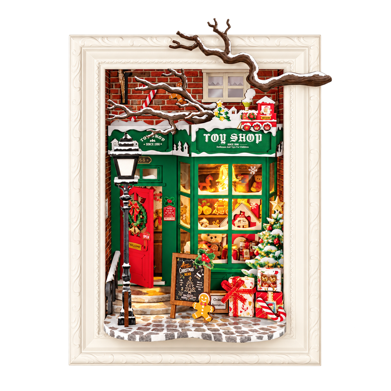 Rolife 3D Houten Puzzel Speelgoedwinkel van de Kerstman DP006