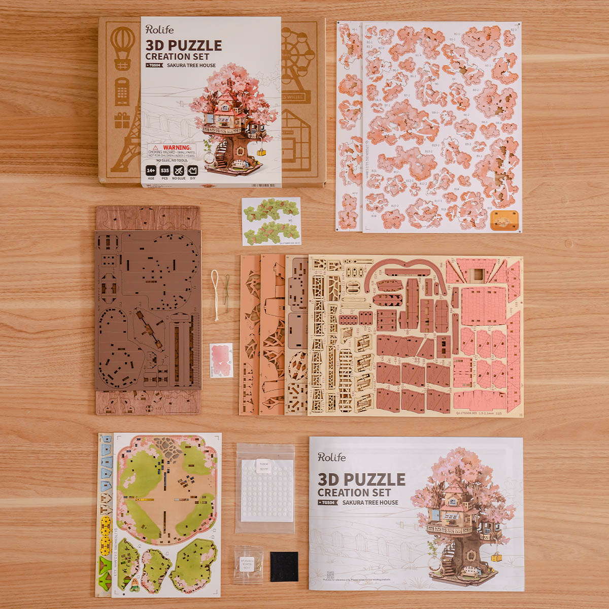 Rolife 3D Houten Puzzel Sakura Tree House – TGS04 - Afbeelding 3